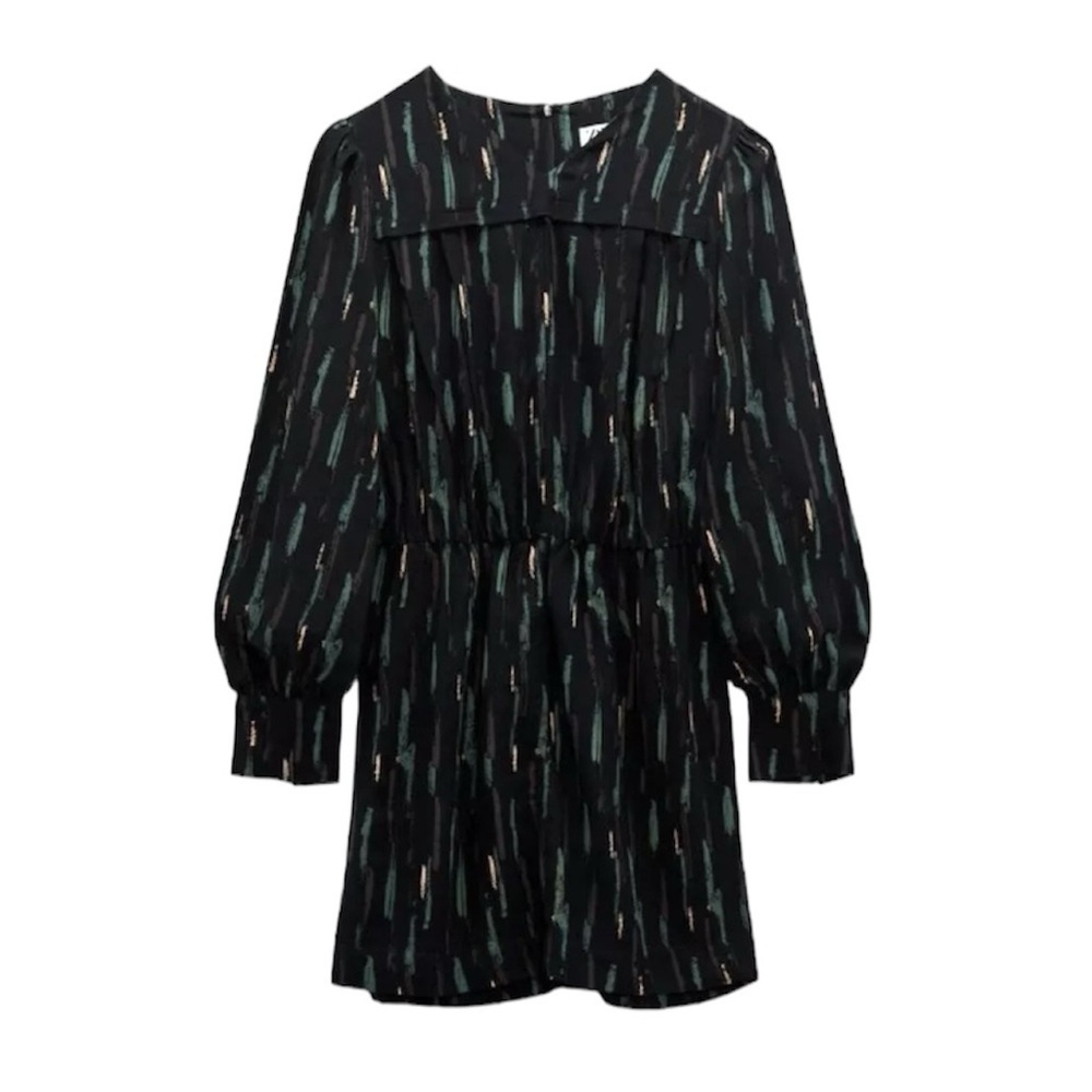 Zara Women’s Printed Short Dress Size L Long Sleeve (D 113)